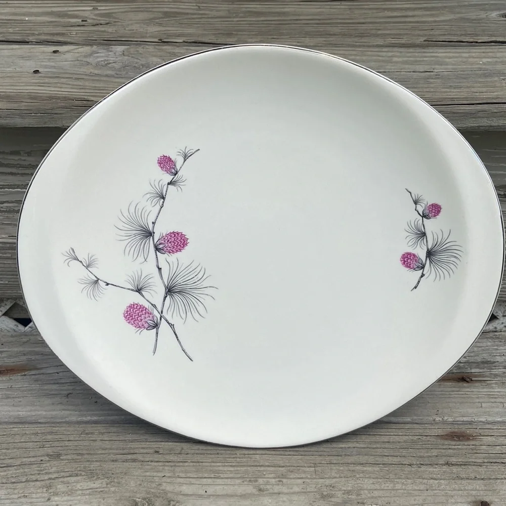 Vintage Canonsburg Pottery Sky Line Wild Clover (Coupe) Large Platter Dish